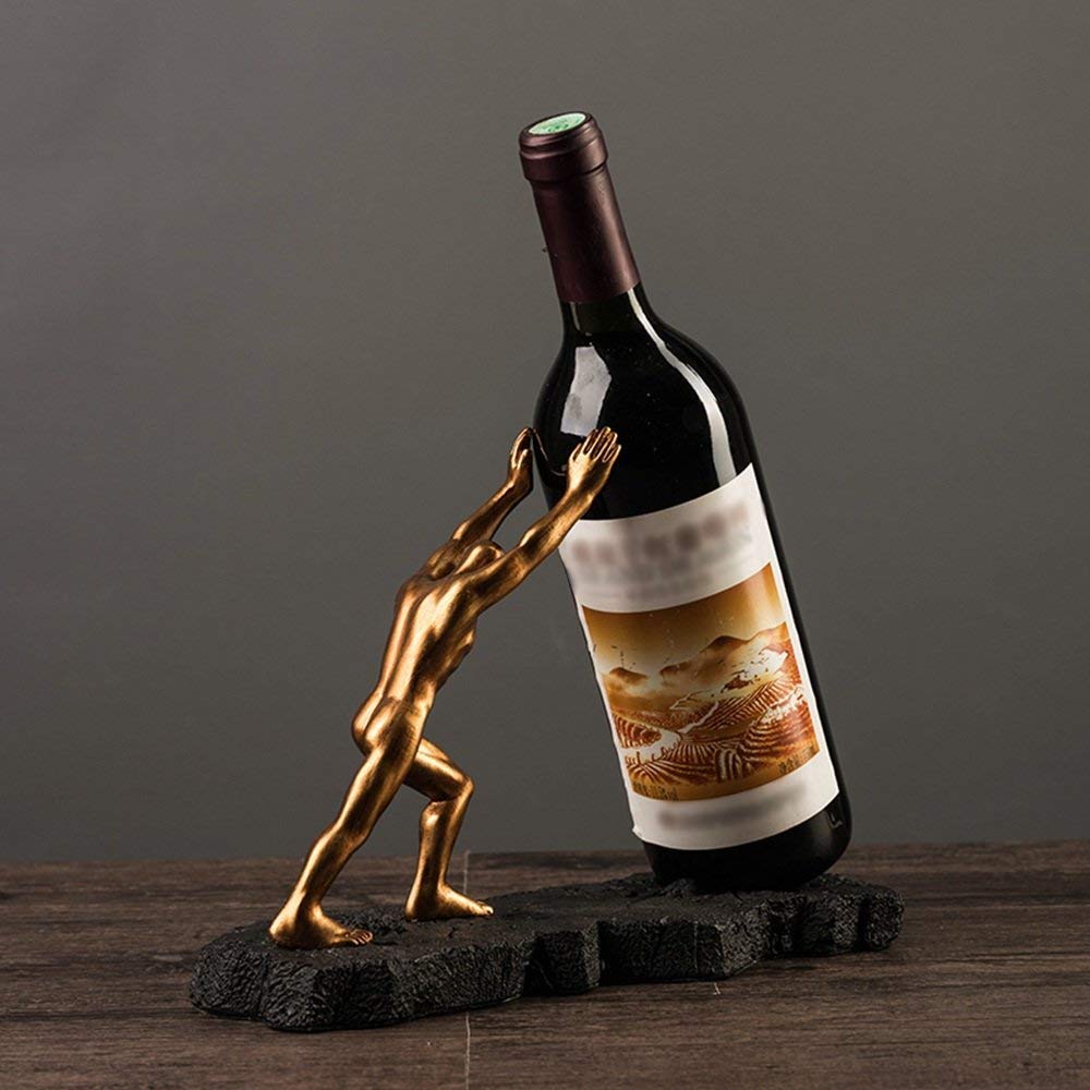 Estante de vinos de resina con soporte de copas para decoracion de mesa de bar y salon 3