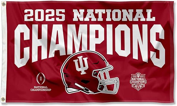 Indiana Hoosiers 2025 National Champions 3x5 Grommet Flag