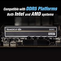Vista 3 de TEAMGROUP Elite Plus DDR5 32 GB (2 x 16 GB) 6400 MHz PC5-51200 CL52 sin búfer sin ECC 1.1V UDIMM 288 pines Módulo de memoria de escritorio Ram Negro