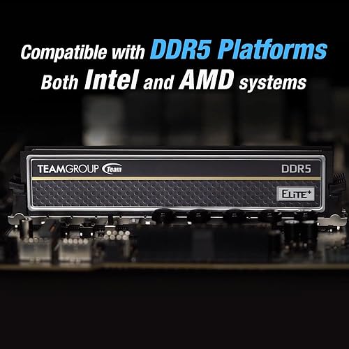 Miniatura 3 de TEAMGROUP Elite Plus DDR5 32 GB (2 x 16 GB) 6400 MHz PC5-51200 CL52 sin búfer sin ECC 1.1V UDIMM 288 pines Módulo de memoria de escritorio Ram Negro