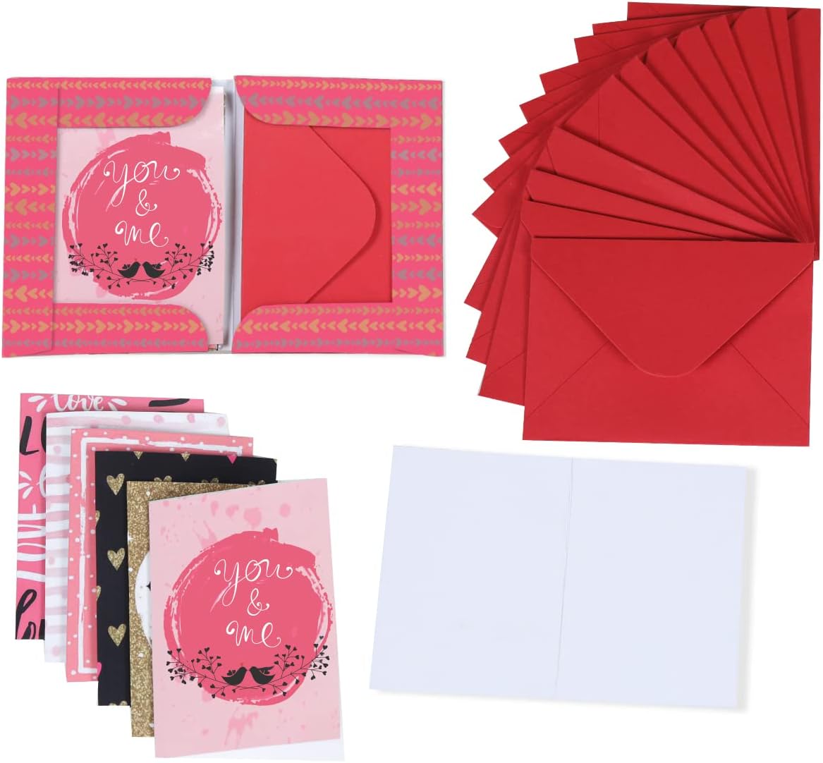 - Kaameri Bazaar Greeting Cards Love Thank You Cards Set of 12 Blank Note Cards with Envelopes for him, her, Birthday, Teachers Day, farewell