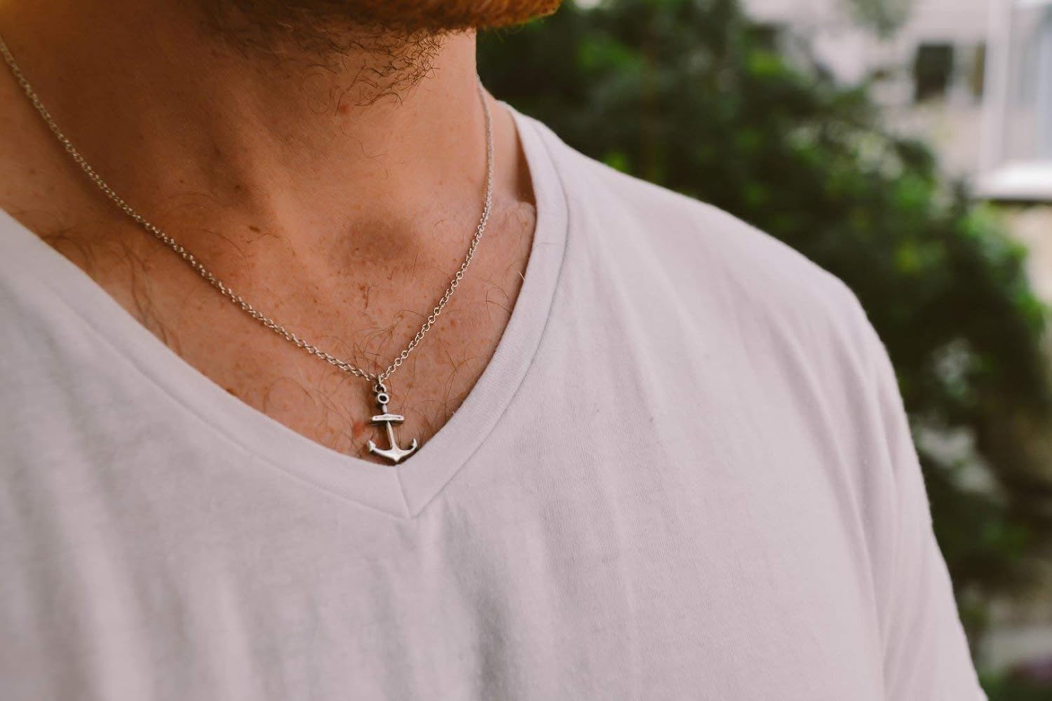 Anchor necklace for men, groomsmen gift 
