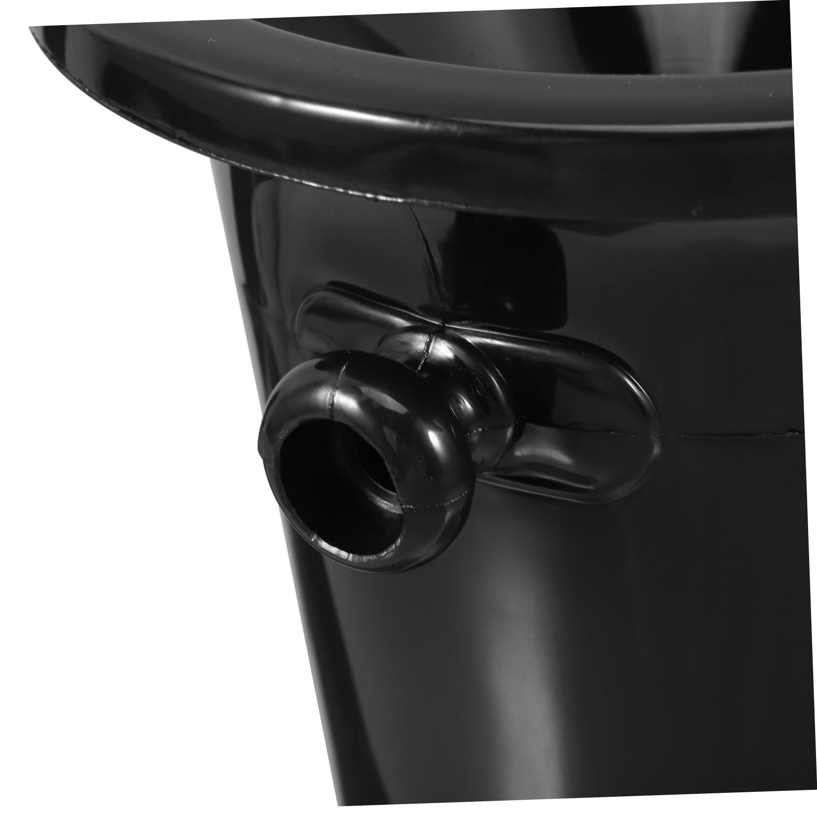 Escupidera de Plástico Negra para Cata de Vinos Dos Orejas, Diseño Redondo Occidental, Cubitera Exposiciones y Tiendas Especializadas