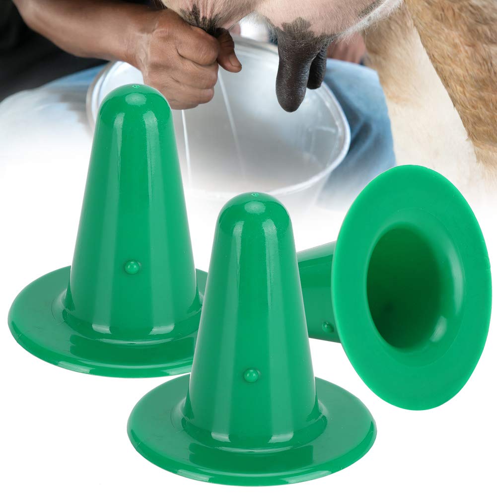 Sztuczny Smoczek dla Krowy, Plastikowe Twarde Smoczki do Dojarki, 3 szt. Urządzenie do Karmienia Bydła dla Cieląt i Zwierząt Gospodarskich, Rozmiar 6 Cm (GREEN)