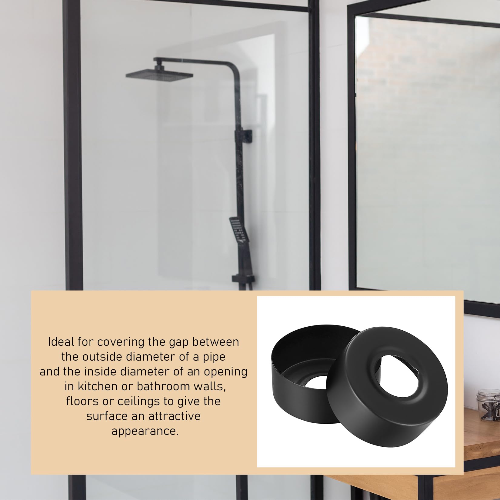 Rosace Robinet Sollbry 6 Pièces Mitigeur Douche, Cache Tuyau Plomberie Robinet En Rosace Robinet Exterieur