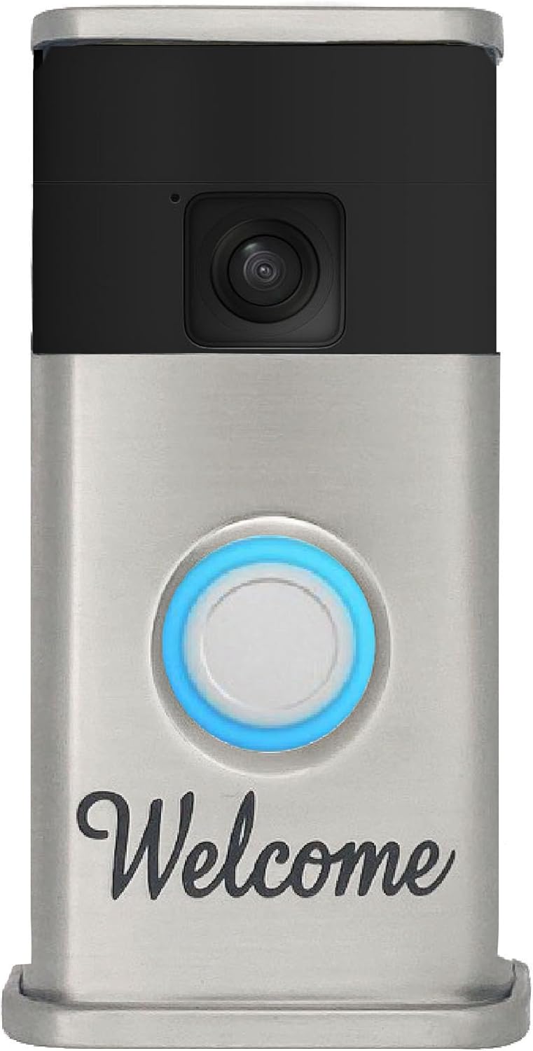 Welcome Video Doorbell Cover (Compatible with Ring Battery Doorbell - 2024 Release) (Nickel Silver)