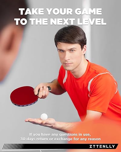 Miniatura 8 de Pala de ping pong con tecnología de carbono  Serie de rendimiento, hoja más fina de 7 capas, velocidad expertabordeequilibrio, funda protectora más