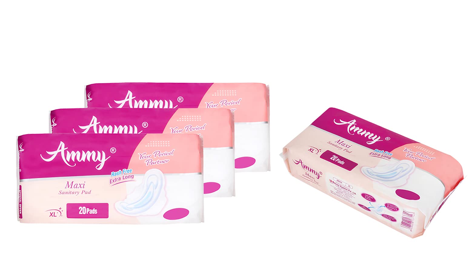 AMMY Advanced Dry Maxi All Night Cottony Soft Ultra Thin Womens/Girls Sanitary Pads with Wings (Napkins) - XL Wings (80 Pieces)(Pack Of 4) (B07R95561Z) Amazon Price History, Amazon Price Tracker