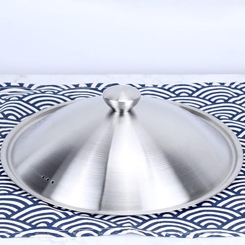 Miniatura 6 de Zerodeko 1 tapa de olla de acero inoxidable, sartenes eléctricas antiadherentes con tapas de vidrio de 24 pulgadas, cúpula fundida universal,