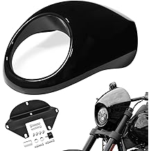 Amazicha 前大灯整流罩罩罩头灯遮阳板支架适用于 1973 年后的 Harley Sportster XL（亮黑色）