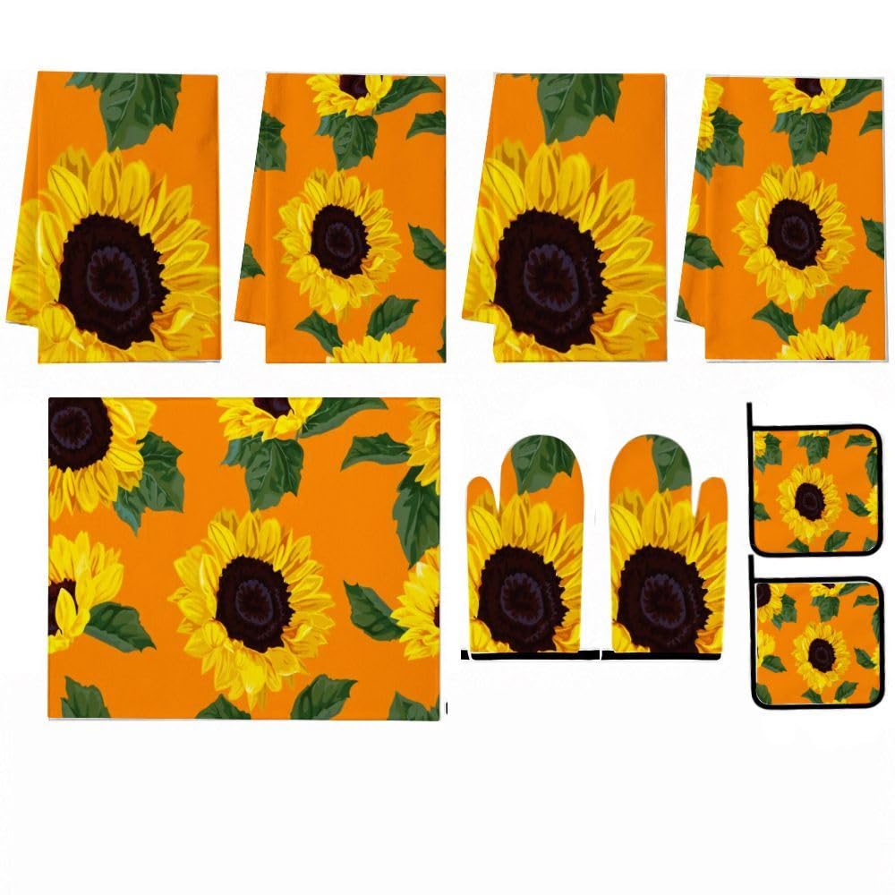 9PCS Girasole Luminoso 3 Cucina Decor e Accessori Set
