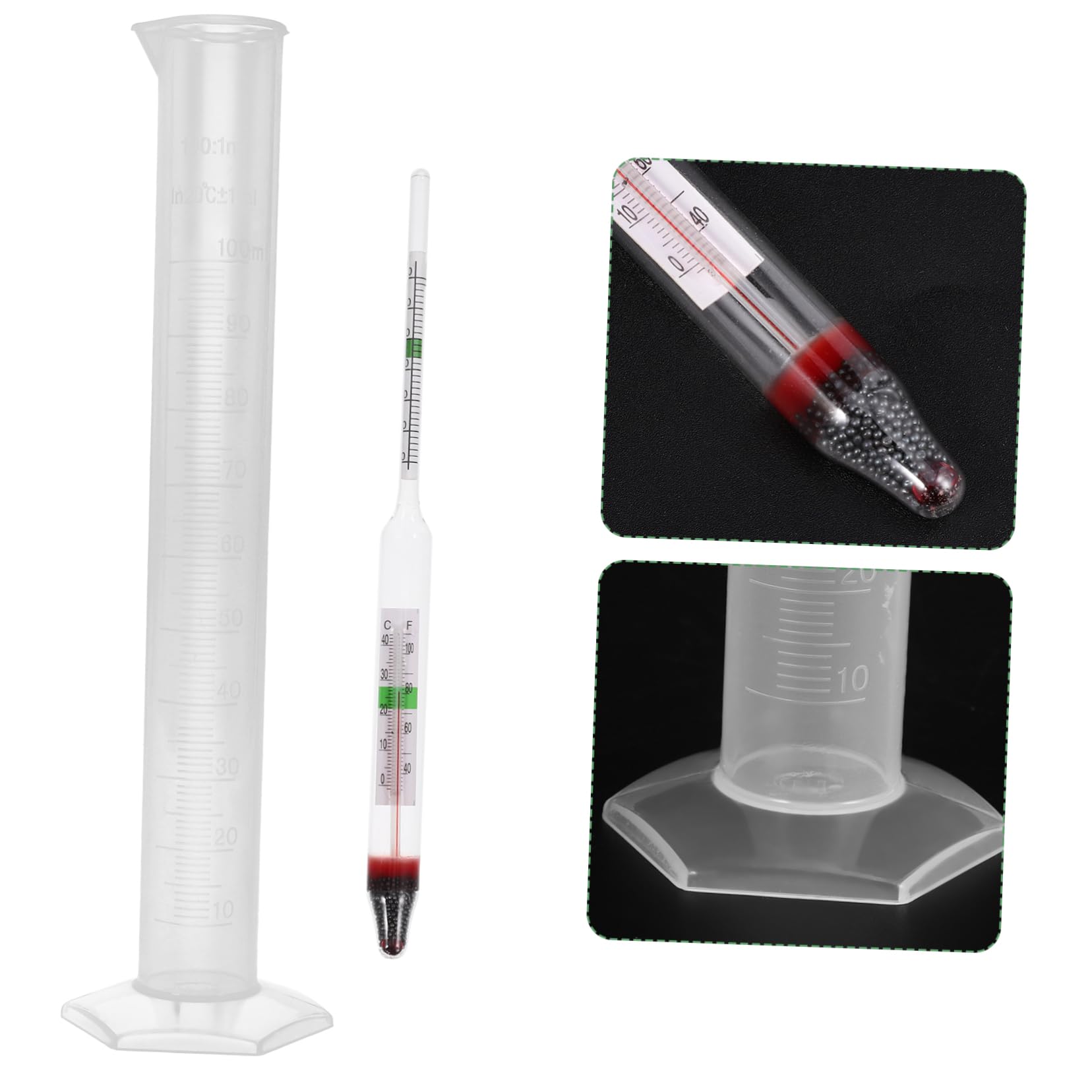 5sätze Hydrometer Für Aquarien Präziser Salzwassertester Mit Holzbox Und Kunststoffmesszylinder Für Meeresaquakultur Und Wasserqualitätsüberwachung