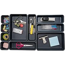 Backerysupply Interlocking Desk Drawer Organizador Separadores para cocina, ba&ntilde;o, maquillaje, oficina Set de 10