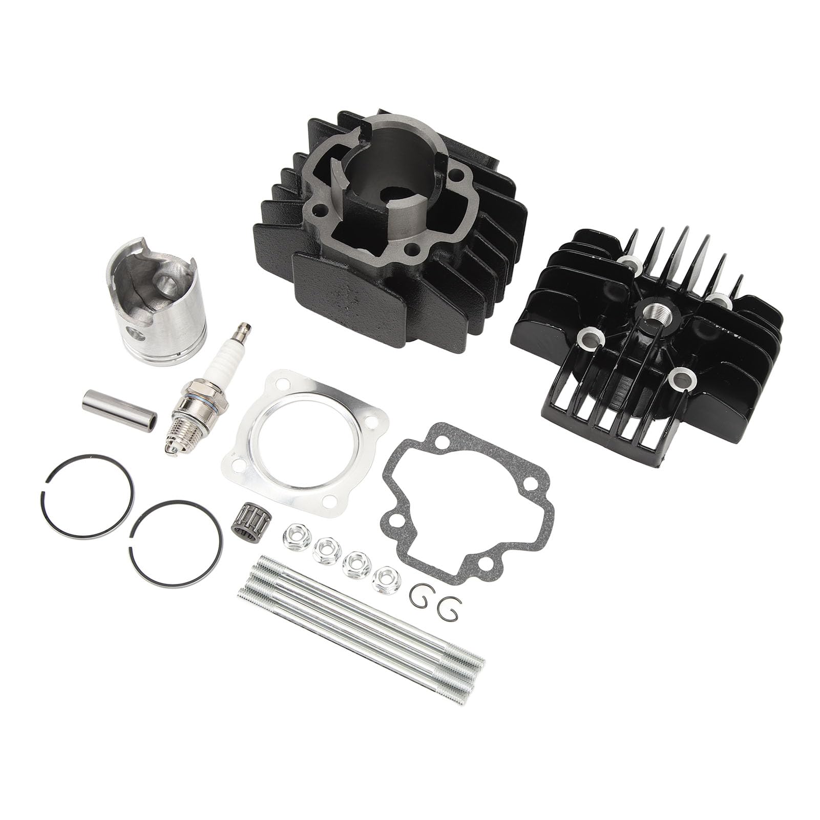 Ejoyous Kit Guarnizione Testata Pistone Cilindro per PW50 QT50 Calibro 40 Mm in Metallo con Candela per Anni di Modello Dal 1981 Al 2022