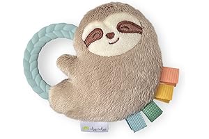 Teething Sloth with Minky Rattle Toy