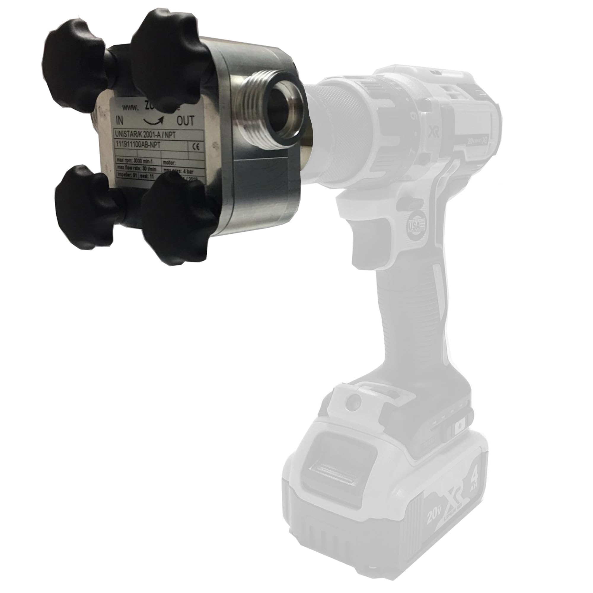 Zuwa Robuste Bohrmaschinen-Pumpe, 8 GPM, Marine-Aluminium, Unistar-2001A (Bohrer nicht im Lieferumfang enthalten)
