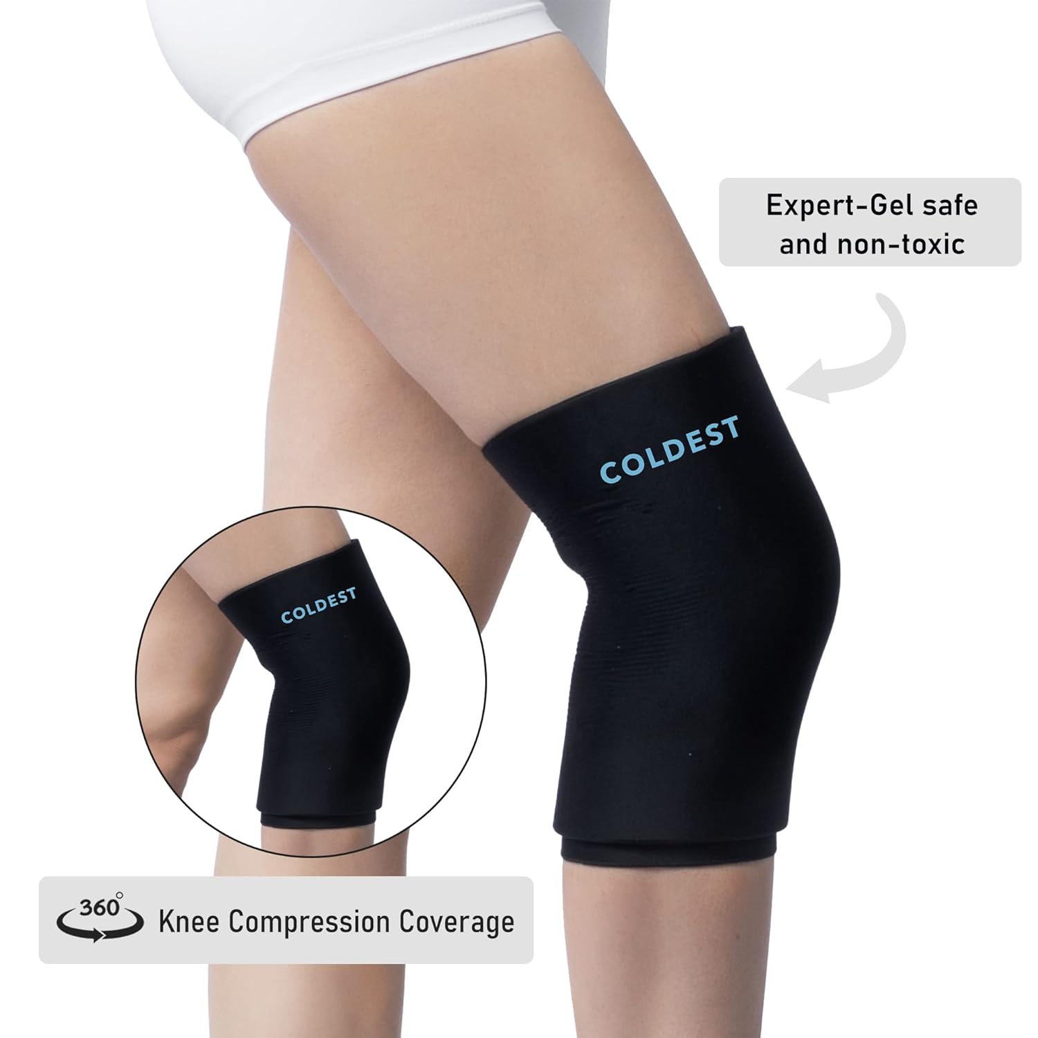 Buy Coldest Knee Ice Pack 360 Knee Pain Relief Compression, Reusable