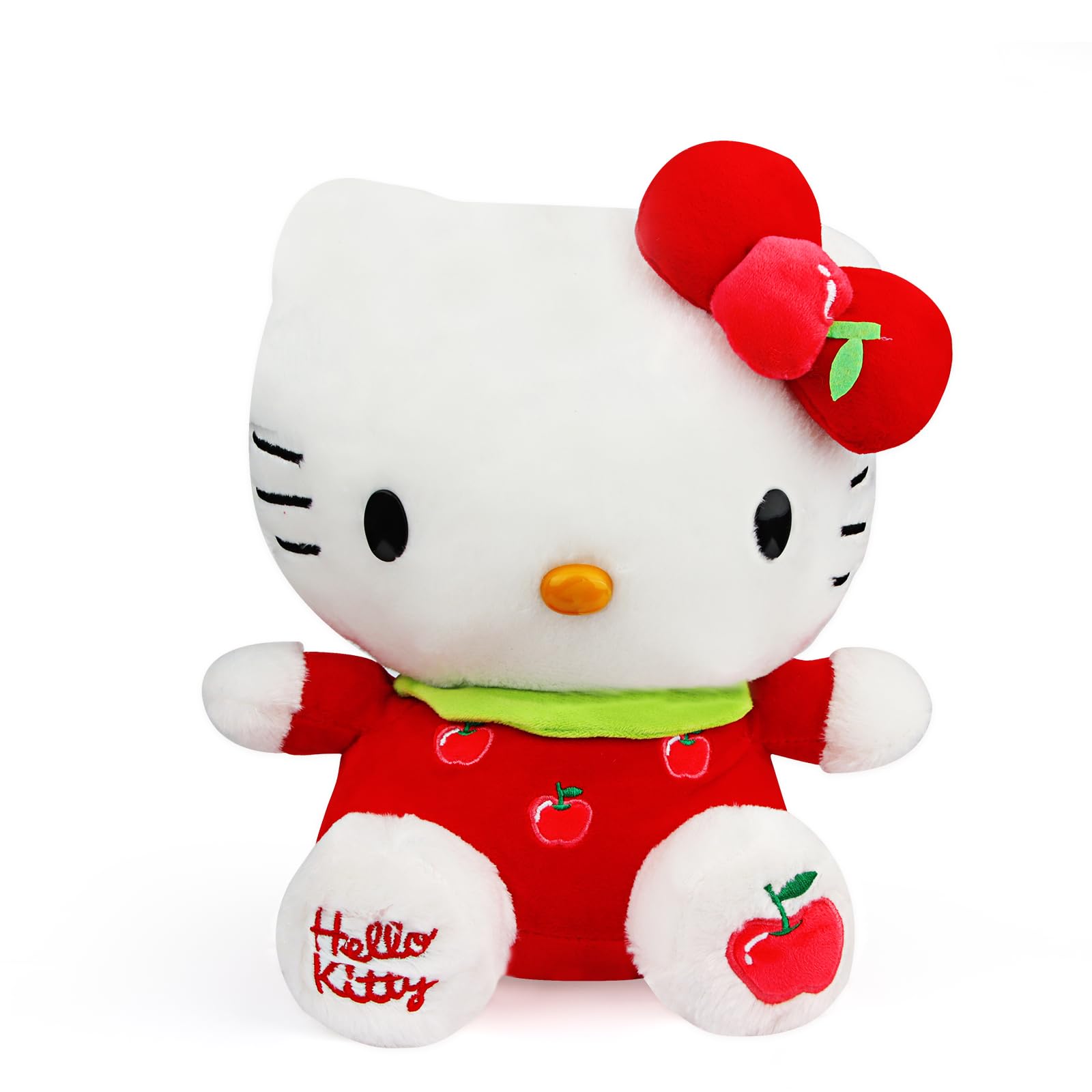 Xingsky Peluche de Hello Kitty, 30 cm, felpa, felpa, Kawaii, para niños, niñas, adultos, cumpleaños, Navidad, fiesta, manzana