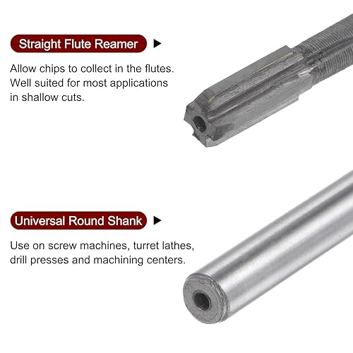 Miniatura 4 de Escariador de mandril de 0.299in H7 punta de carburo recta, vástago redondo, fresadora