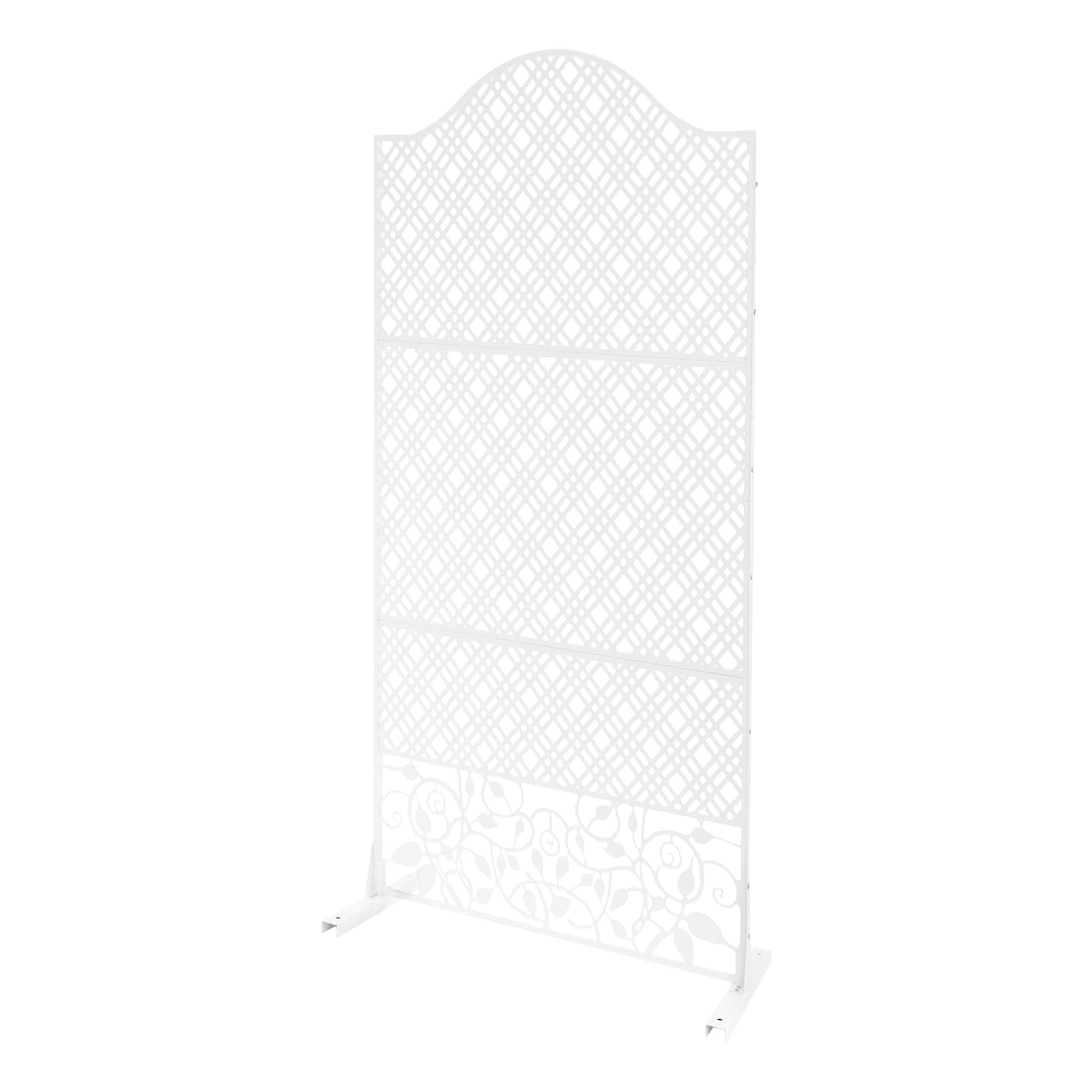Protección visual de metal blanco, privacidad de acero para exteriores, divisor decorativo de habitaciones, para salón, comedor, vestidor, apartamentos 100 x 50 x 185 cm