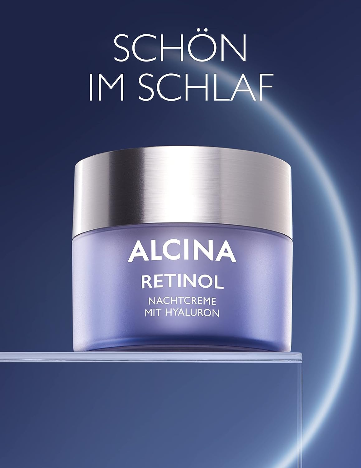 ALCINA Krem na noc z retinolem – 1 x 50 ml – intensywny, pielęgnujący krem do twarzy dla gładszej i jędrniejszej skóry – wspomaga regenerację komórek podczas snu – z kwasem hialuronowym i masłem shea