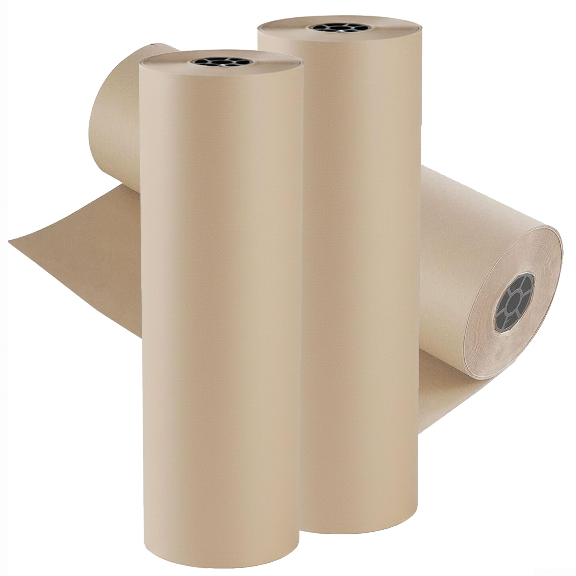 3 Rollen Schrenzpapier Packpapier Rolle 50cm 250m 80g/m² Einschlagpapier Knüllpapier Polsterpapier 100% Recyclingpapier Umzug Versand - 3 Rollen mit Spund