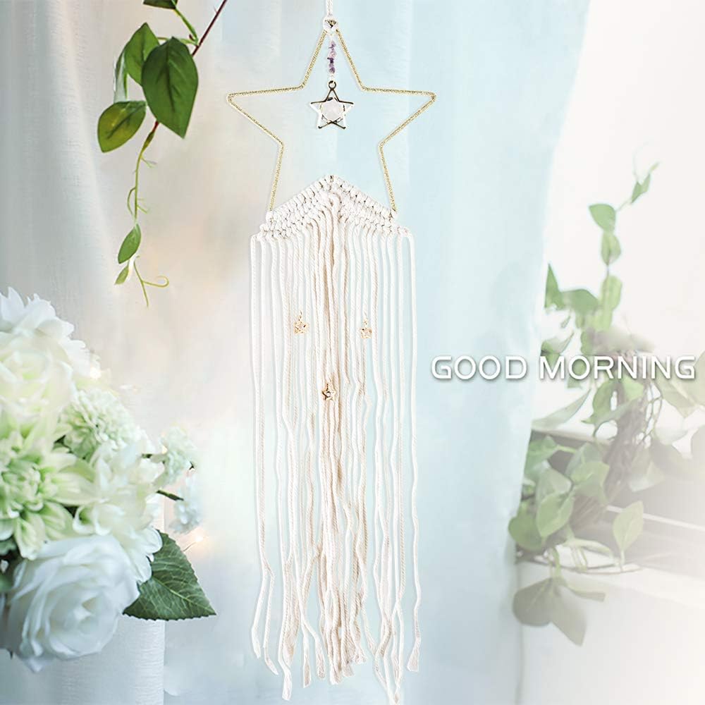 Dream Catcher|Star Dream Catcher, Handmade Macrame Wall Hanging Bohemian Dreamcatcher for Home Decor, Room Decor, Wall Décor, Ornament Craft Gift(Star)