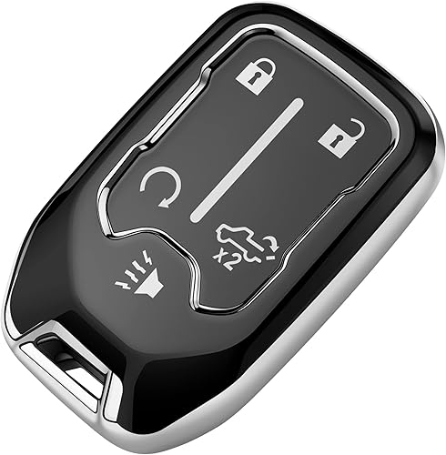 Miniatura 6 de Tukellen Funda para llavero Chevy de TPU suave, protección completa, funda para llave compatible con Chevrolet Silverado Suburban Tahoe GMC Acadia