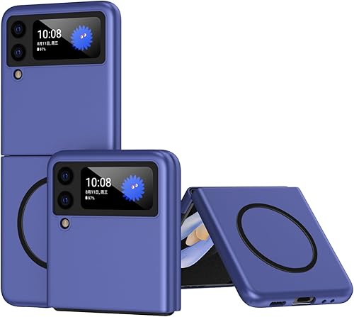 MRRSIWEI Funda de teléfono para Samsung Galaxy Z Flip 4 compatible con Magsafe, ajuste delgado, de policarbonato duro, a prueba de golpes,