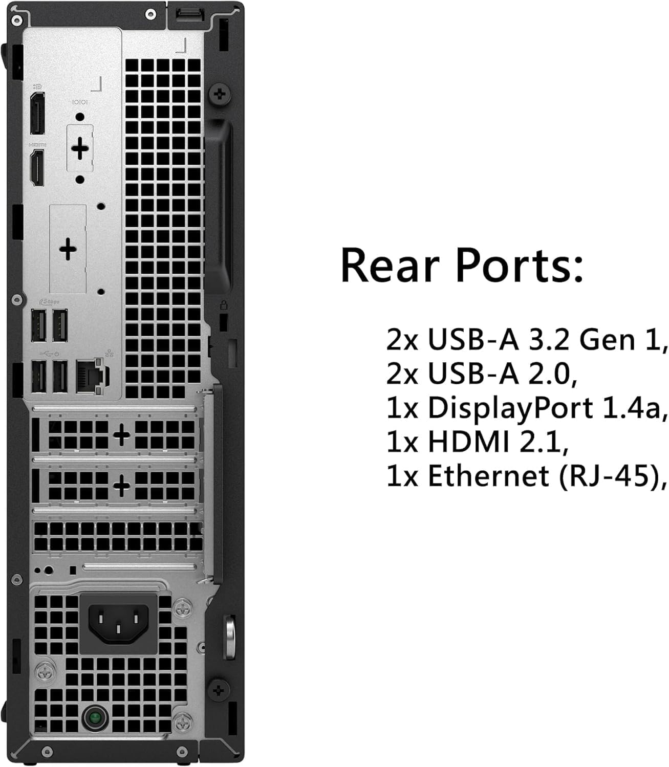Close-up of Dell Pro Slim QCS1250 SFF Desktop rear ports