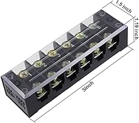 Vista 3 de uxcell 6 filas dobles 600V 60A Bloque de barrera de alambre Tira de terminales TBC-6006