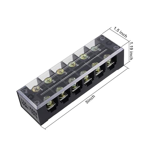 Miniatura 3 de uxcell 6 filas dobles 600V 60A Bloque de barrera de alambre Tira de terminales TBC-6006