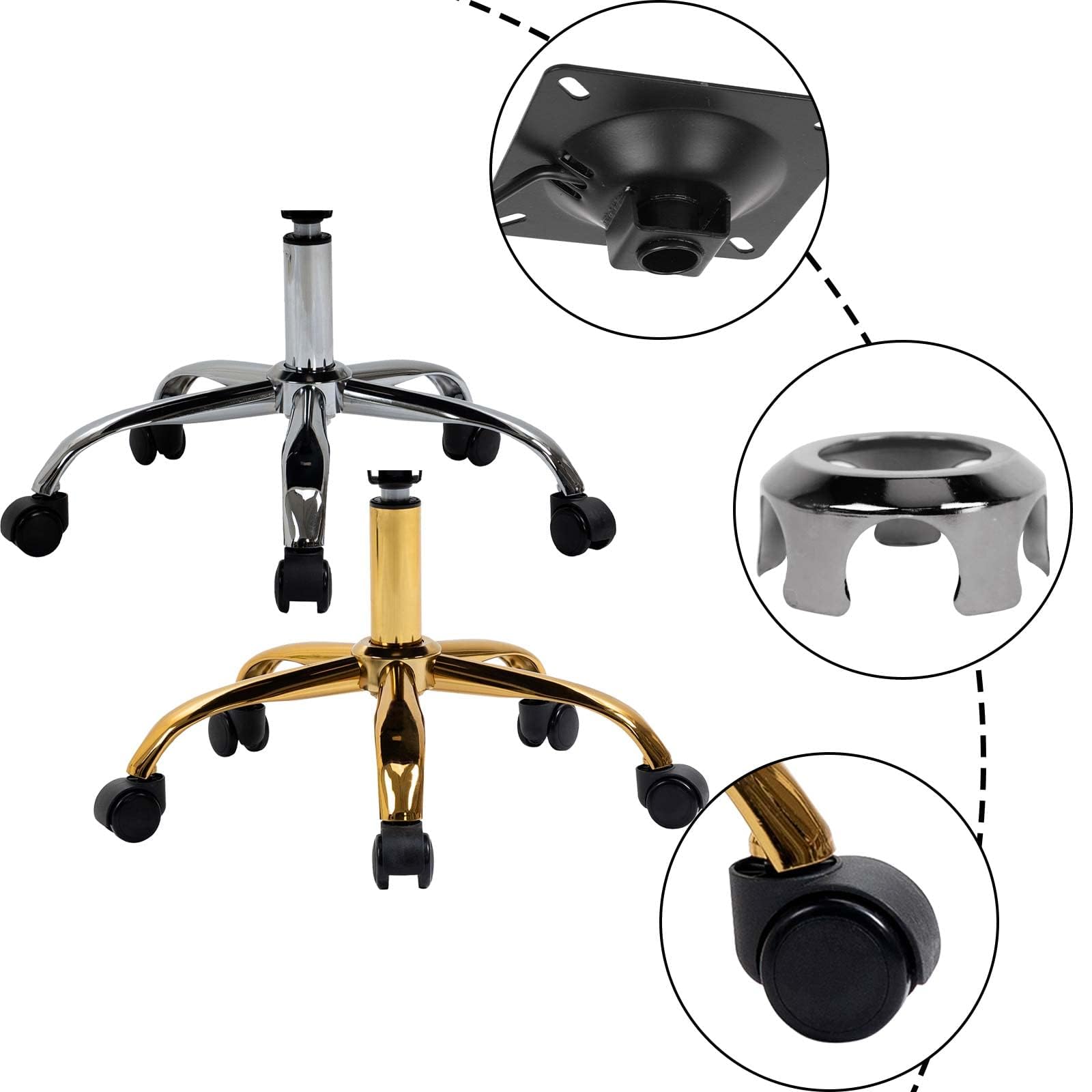 Chaise de bureau en velours, Chaise de bureau ergonomique en velours avec roulettes, Chaise pivotante réglable en hauteur pour table de maquillage pour bureau à domicile & filles, fauteuil