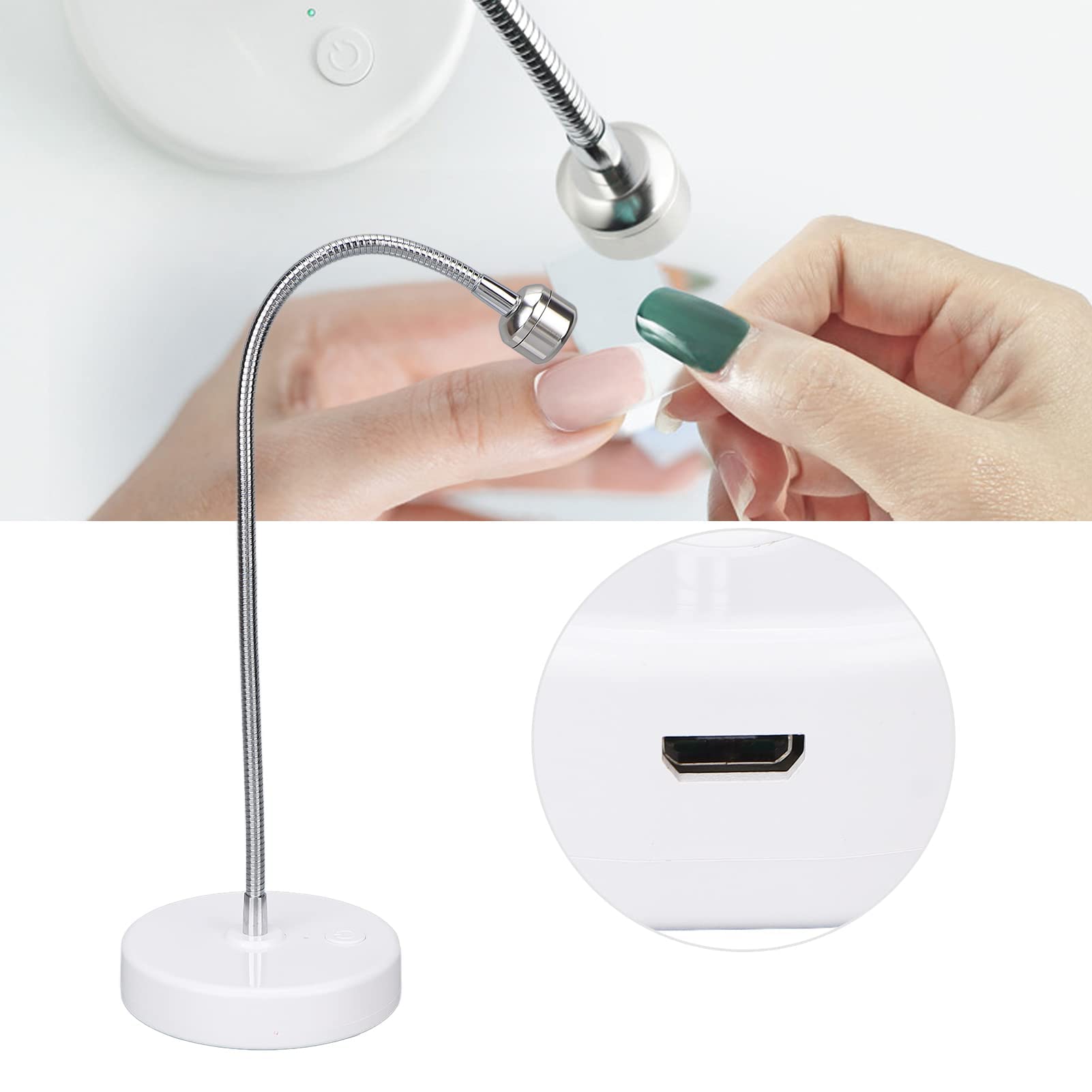 Mini Lampada per Unghie Lampada per Unghie a LED, Lampada per Unghie UV Lampada per Unghie USB Portatile Asciugatrice per Unghie Testa Girevole Smalto per Unghie Asciugatrice per Colla con Timer 60s