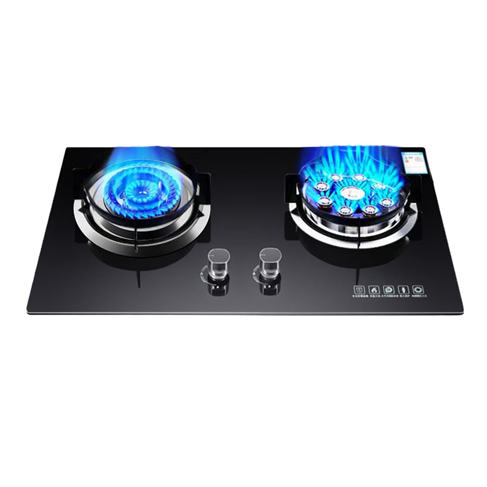 Fornello A Gas 4,2 KW/5,2 KW 2 Fuochi, Dispositivo Di Protezione In Caso Di Spegnimento Accidentale, For Cucina Domestica, Campeggio, Giardino, Pranzo, Con Tubo Regolabile(LPG)