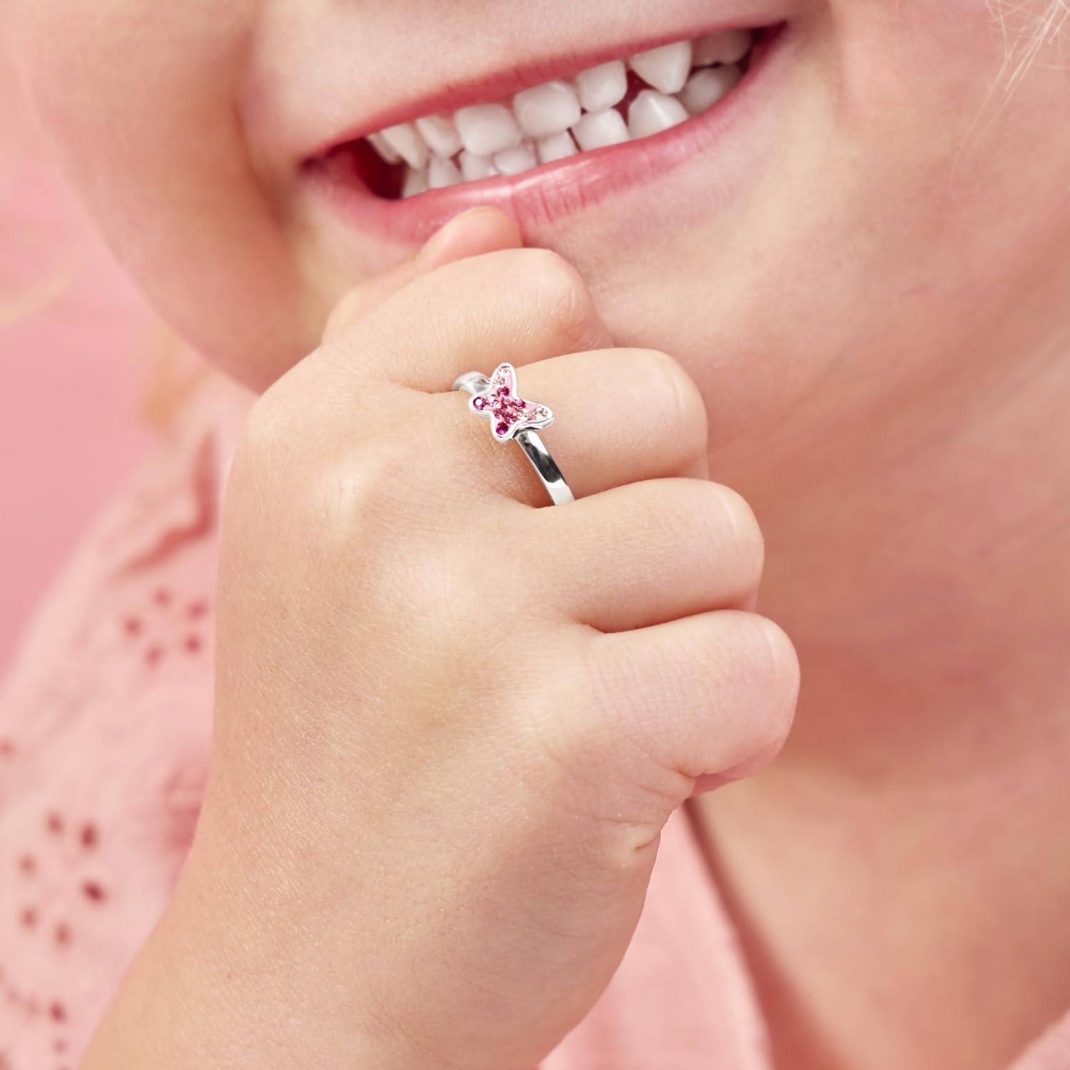 Prinzessin Lillifee Anillo de plata de ley 925 para niñas, con piedras preciosas, viene en caja de regalo