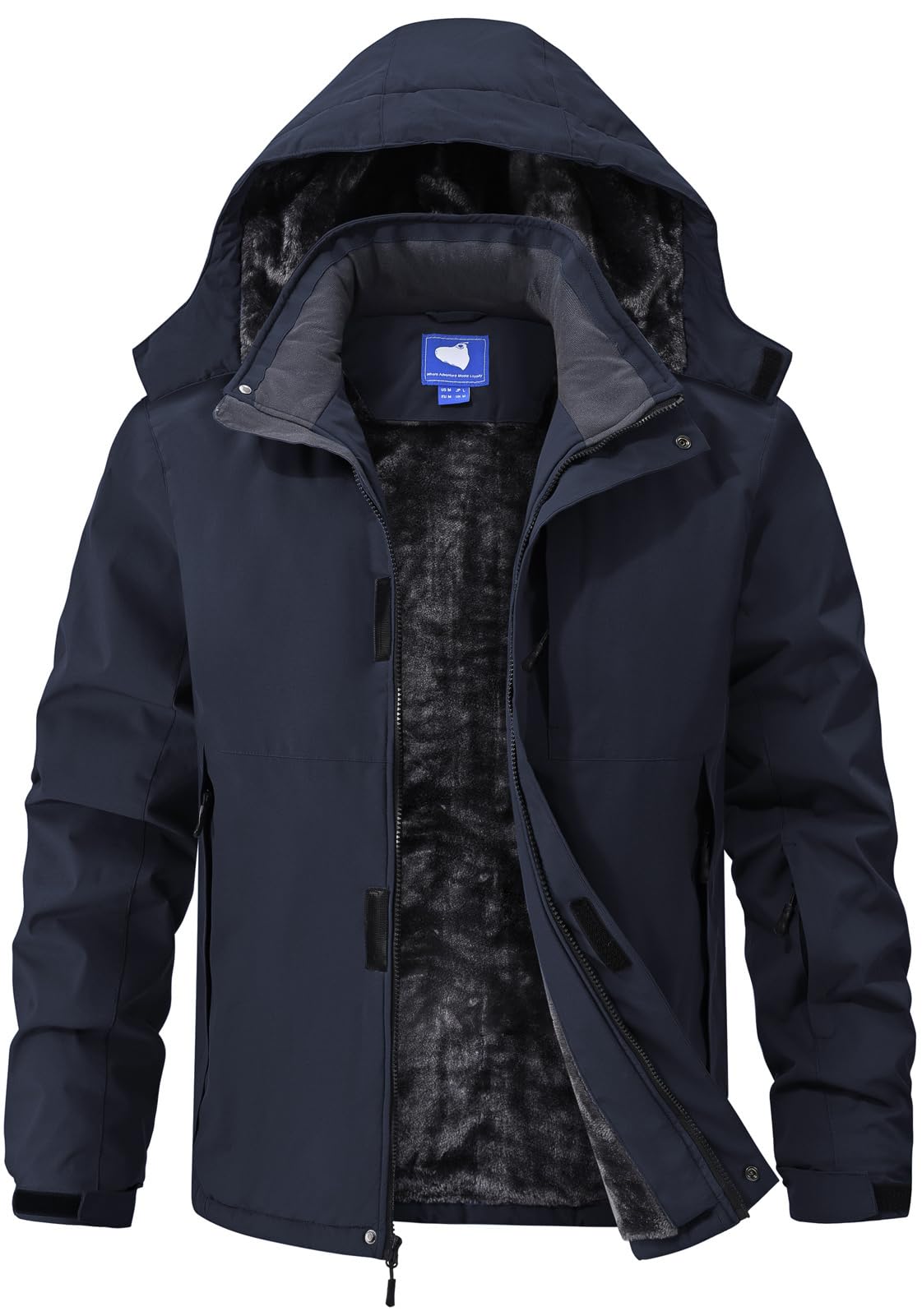 Aorga Mens Skiing Jackets Winter Waterproof Snow Jackets Fleece Lined Insulated Heavy Parka Jackets Coats with Hoode
