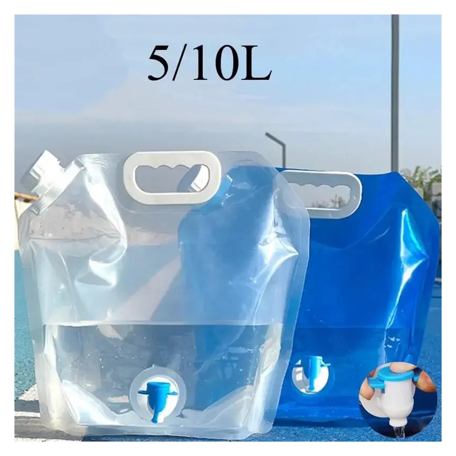 SBTRKT 5/10L Camping Wasser Tasche Tragbare Falten Wasser Eimer Große Wasser Behälter Im Freien Reise Zusammenklappbare Tasche Kann Camping Supplie (Color : 10L Blue)