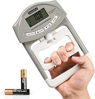 Grip Strength Tester, Digital Dynamometer for Hand Measurement Meter Auto Capturing Electronic Forearm Finger Power 198 Lbs / 90 Kgs, Gripping Strengthener for Sport, Home, School, Clinic Use