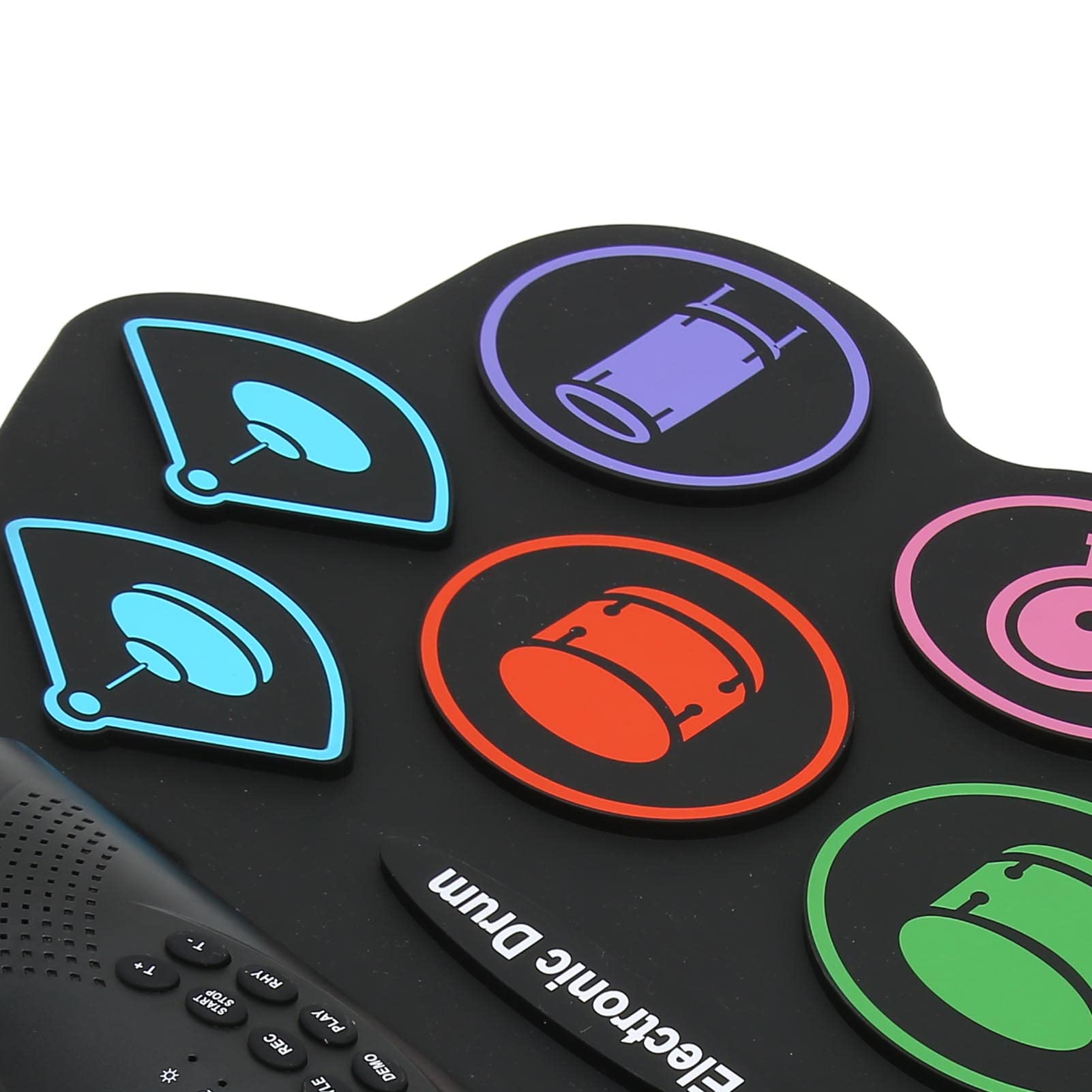 Batería Electrónica de 9 Pads, 9 Acompañamientos Función de Grabación de Pads de Práctica de Batería Vocal Externa de 100-240 V para Entrenamiento de Percusión (Enchufe de la UE)