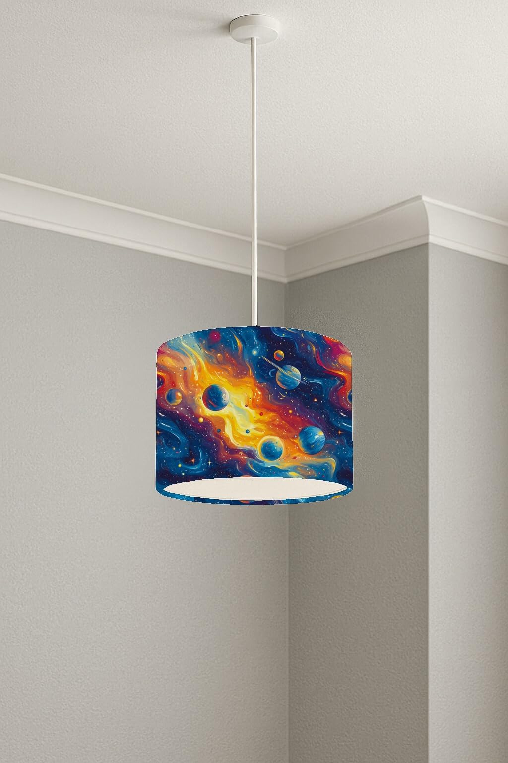 Celestial Dance Blaze lightshade – 20 x 18.5cm Ceiling Drum Shade | 8DB895