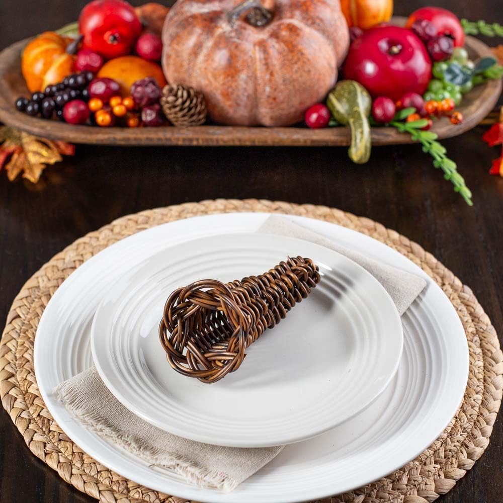 Pack of 12 Mini Cornucopia Baskets by Factory Direct Craft - Horn of Plenty Thanksgiving Table Placecard Favors for Fall Displays and Autumn Decorations (4 Inches Long)