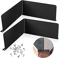 Amylove 2-Pack Bent Rain Gutter Splash Guards Downspout Diverters for Roofs - Aluminum Black with 20 Screws for Shingle Corners