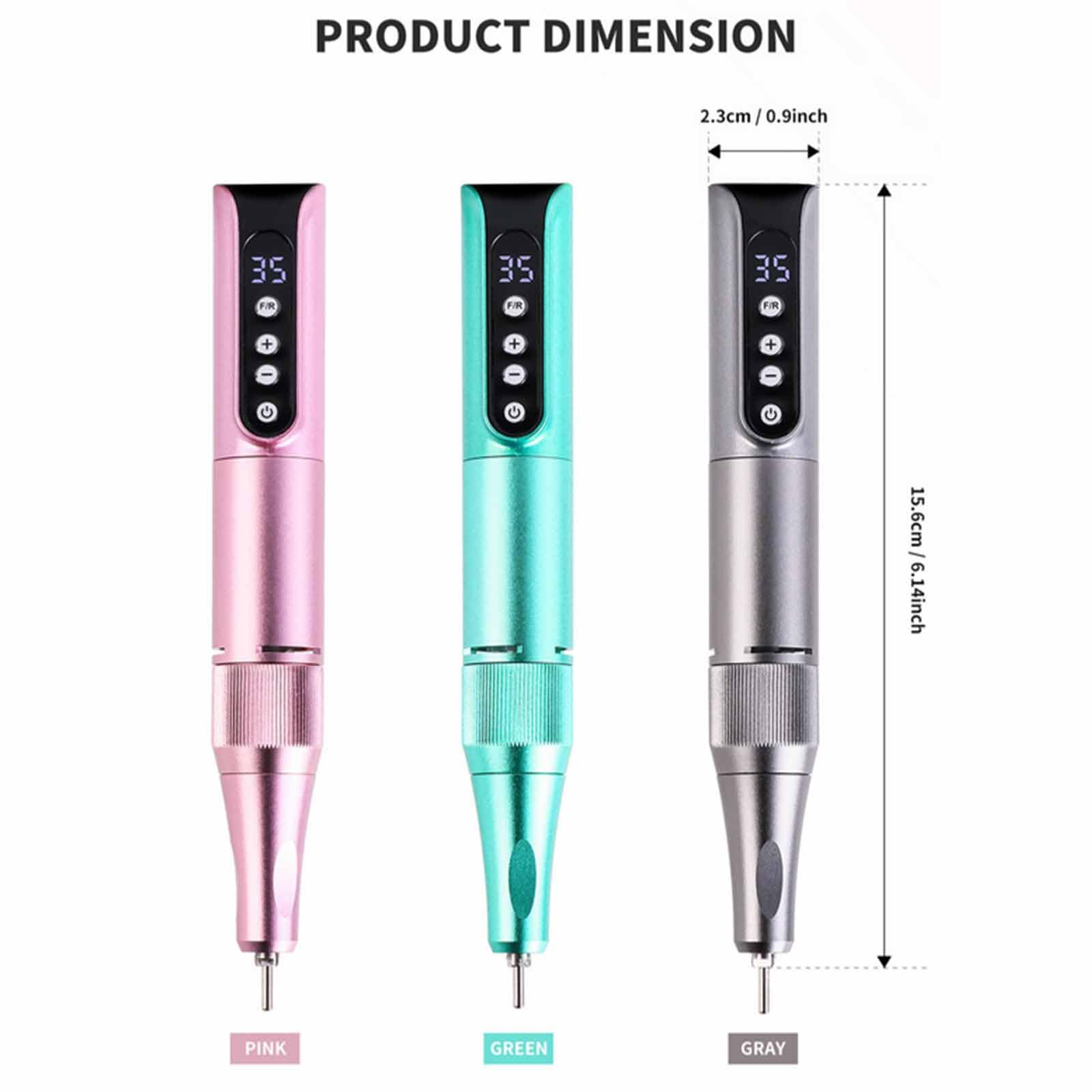 35000 obr./pm Piftowanie paznokci USB, Penowanie Pióra Profesjonalnego Manicure Professional Manicure Remover z 5 wiertarkami i paznokci