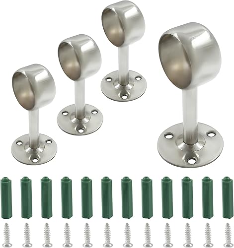 Vista 13 de Biaungdo Soporte para barra de cortina de 1 pulgada, soporte de acero inoxidable para barra de cortina de techo, soporte de barra de brida, soporte