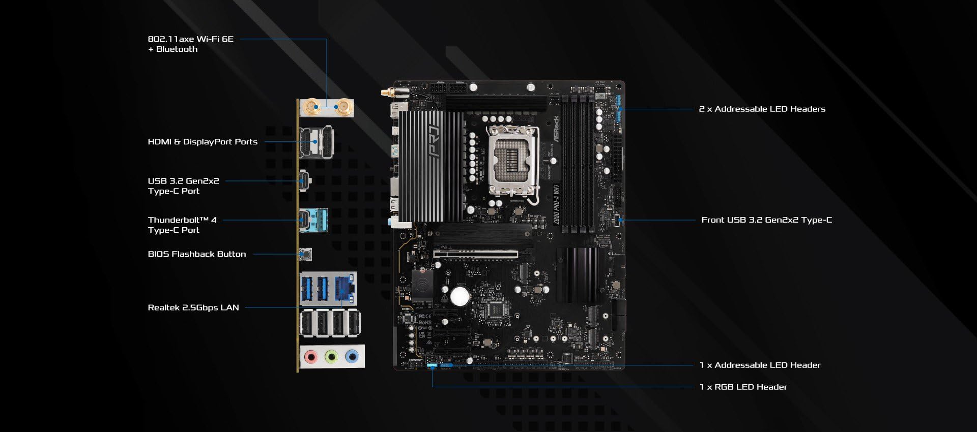ASRock Z890 Pro-A W 90-MXBP60-A0UAYZ