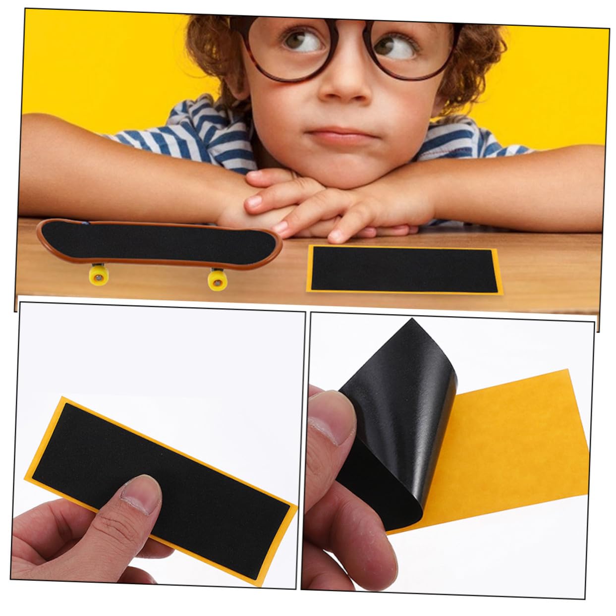 Nastro Antiscivolo 10 Pezzi in Schiuma Nero e Props da Skateboard per Fingerboard Design Versatile e Affidabile, Accessori Professionali per Finger Skateboard