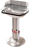 Barbecook Loewy 55 Charcoal Barbecue, Stainless Steel Charcoal BBQ, Metallic Colour Diameter 56 x 34 cm H 100 cm - 1