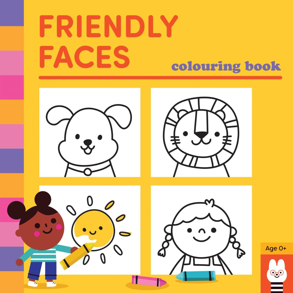 Friendly Faces Colouring Book: Super Cute Preschool Activity book (Creative Colouring)