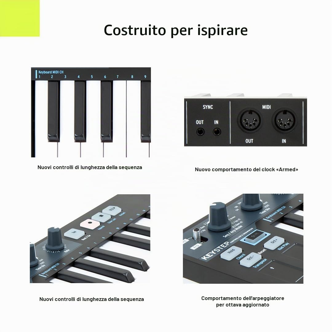 Arturia MicroLab MK3 - Tastiera compatta 25 tasti controller MIDI sensibile alla velocità, Doppia Touch Strip, Modalità Accordi, Ingresso pedale Sustain - Nero